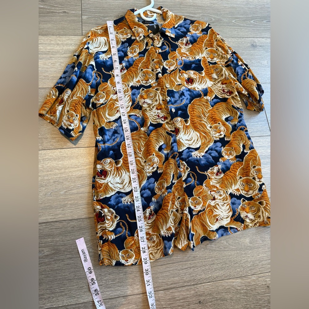 R13 Hawaiian Print Romper in Orange Tiger - Picture 11 of 16